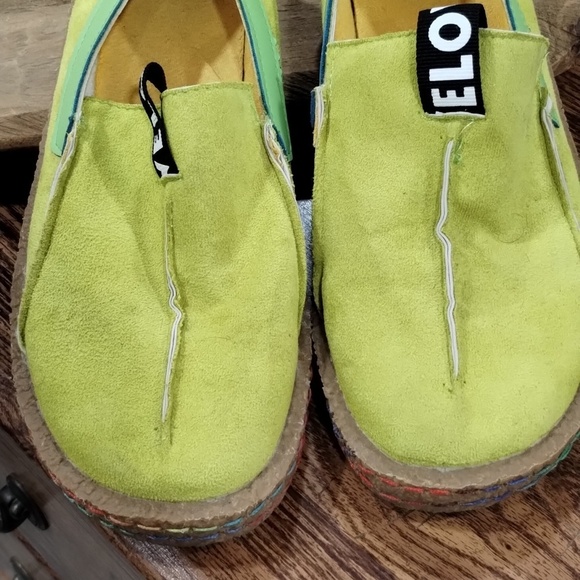 Evelo Tezoo rainbow loafers lime green suede feel size EU 40 7 TO 7.5 Mens main image 6